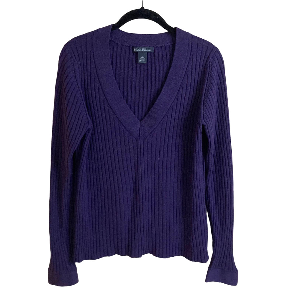 Banana Republic Y2K Ribbed Knit Merino Wool Sweater